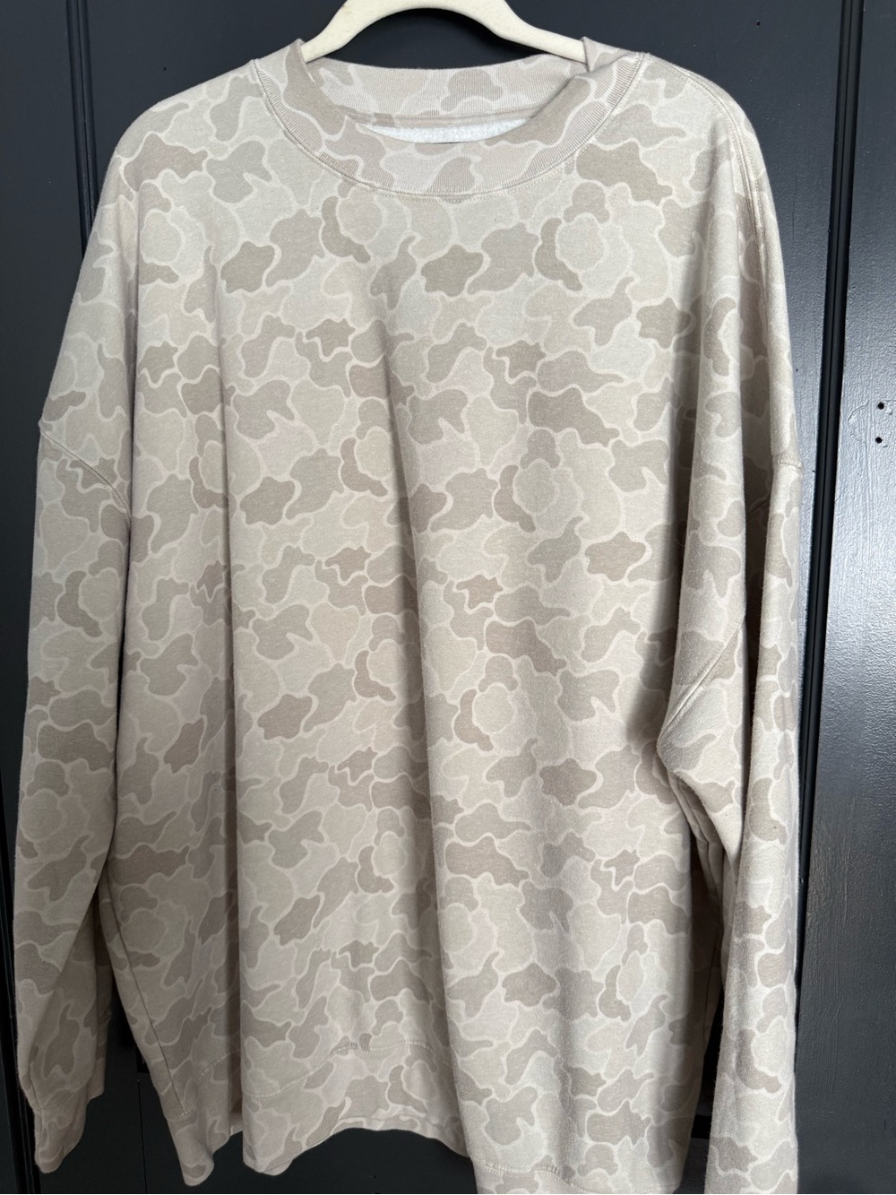 State of Mind Beige Camouflage Crewneck Sweater